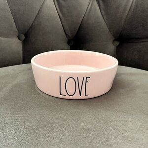 Rae Dunn Ceramic Pink LOVE Pet Bowl